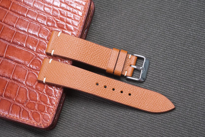 BROWN EPSOM LEATHER WATCH STRAP RD03