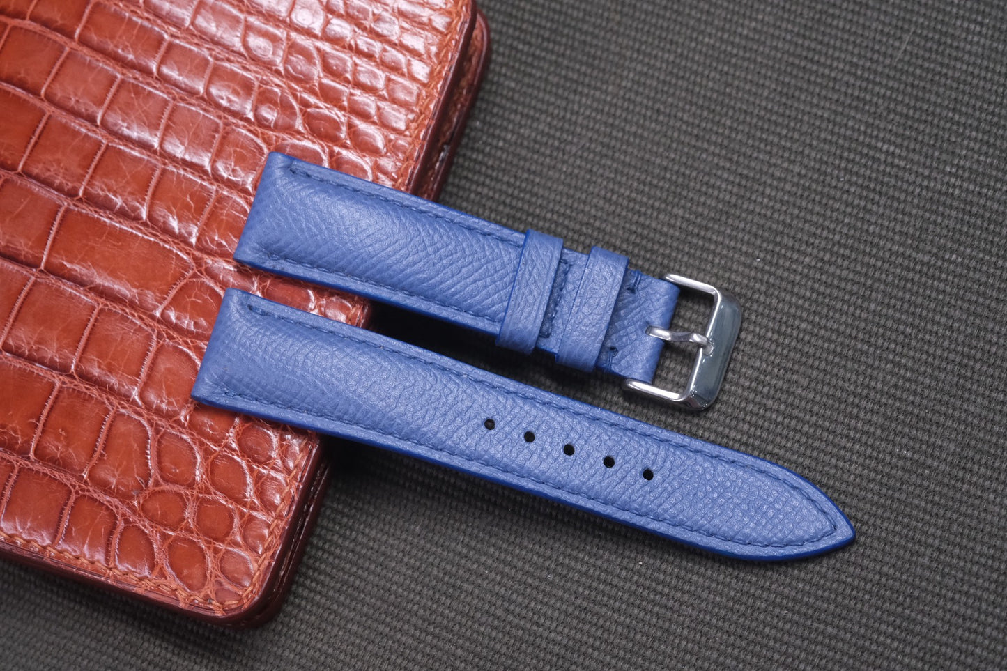 BLUE EPSOM LEATHER WATCH STRAP RD04