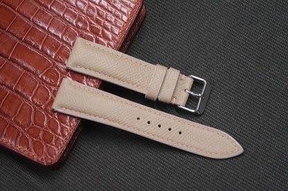 CREAM EPSOM LEATHER WATCH STRAP RD05