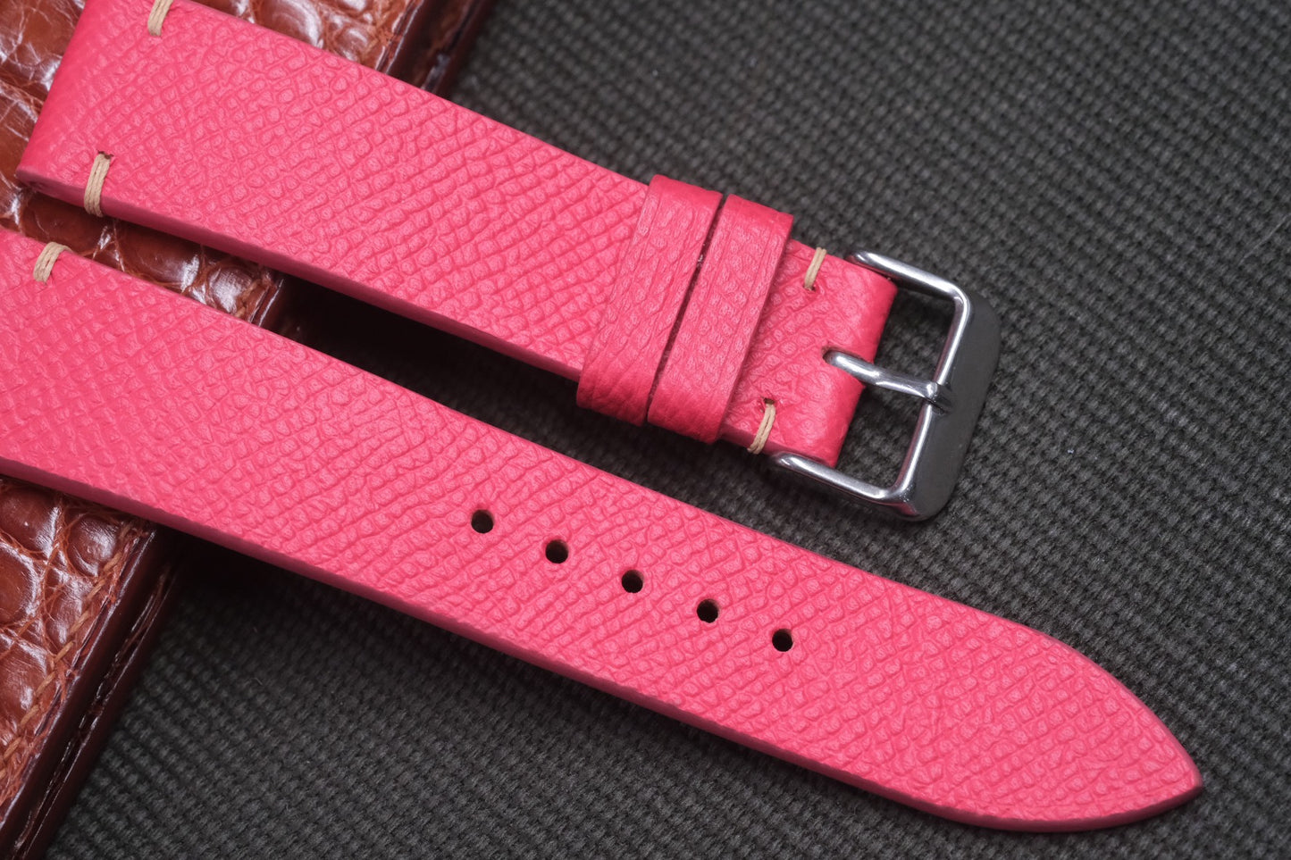 PINK EPSOM LEATHER WATCH STRAP RD08