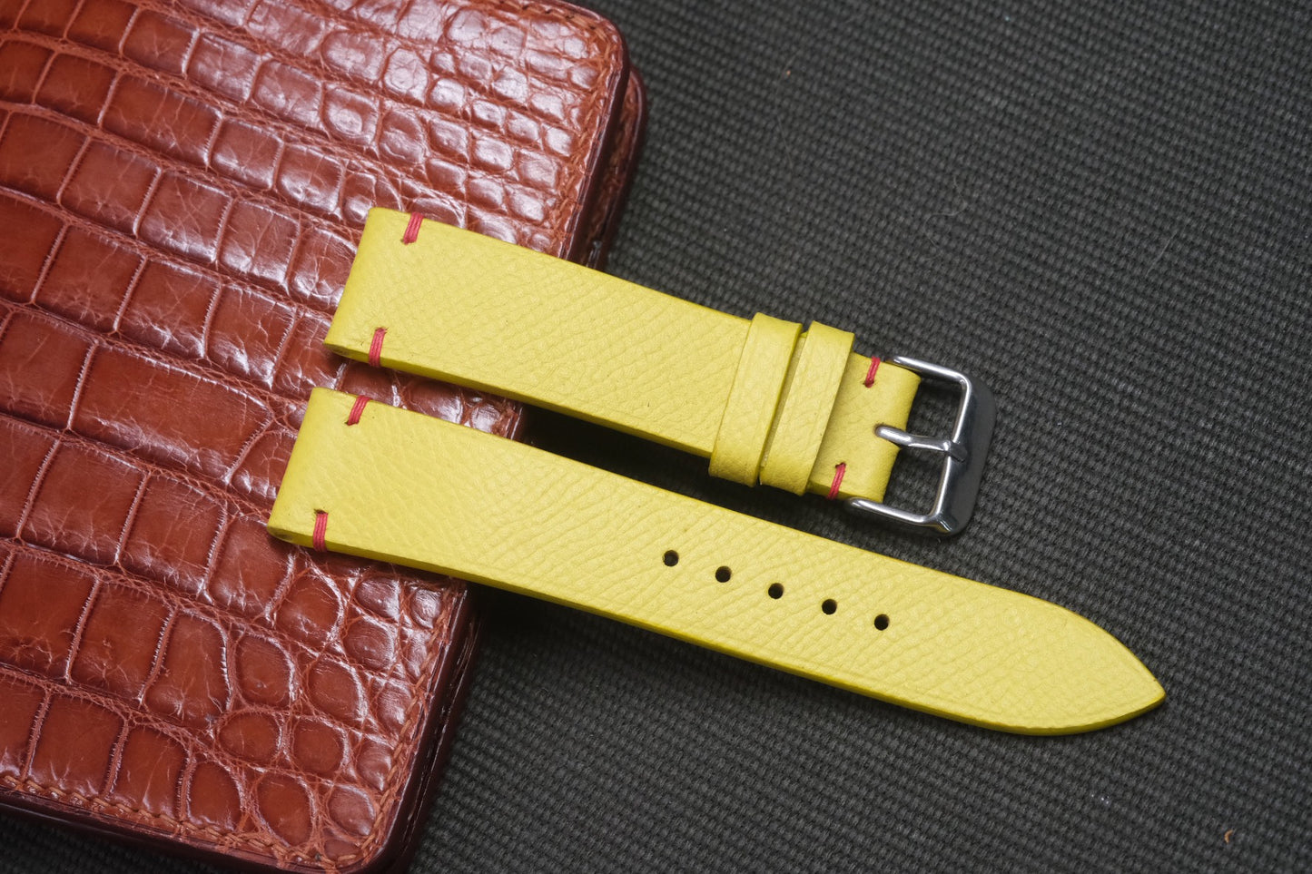 YELLOW EPSOM LEATHER WATCH STRAP RD07