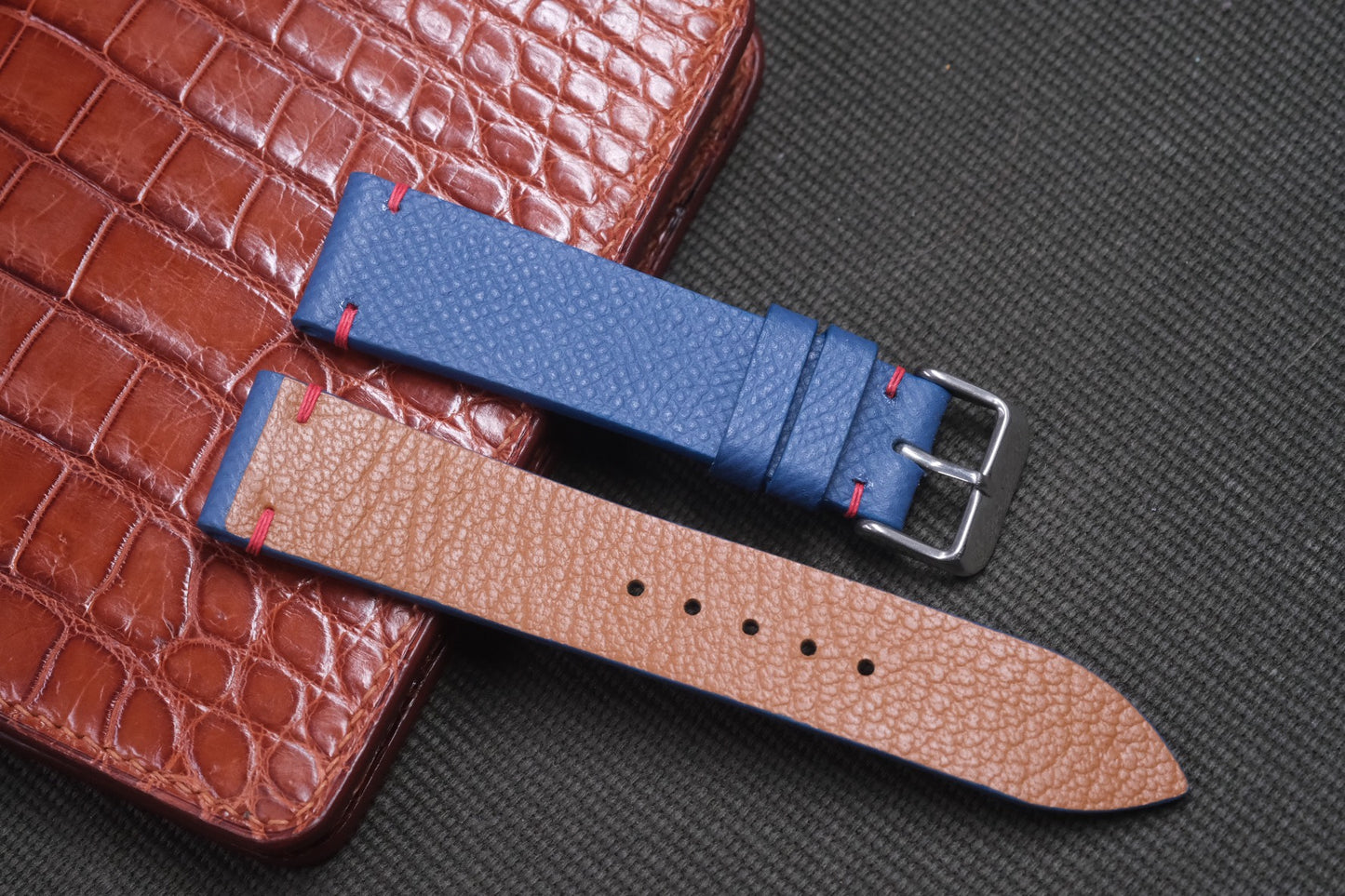 BLUE EPSOM LEATHER WATCH STRAP RD10