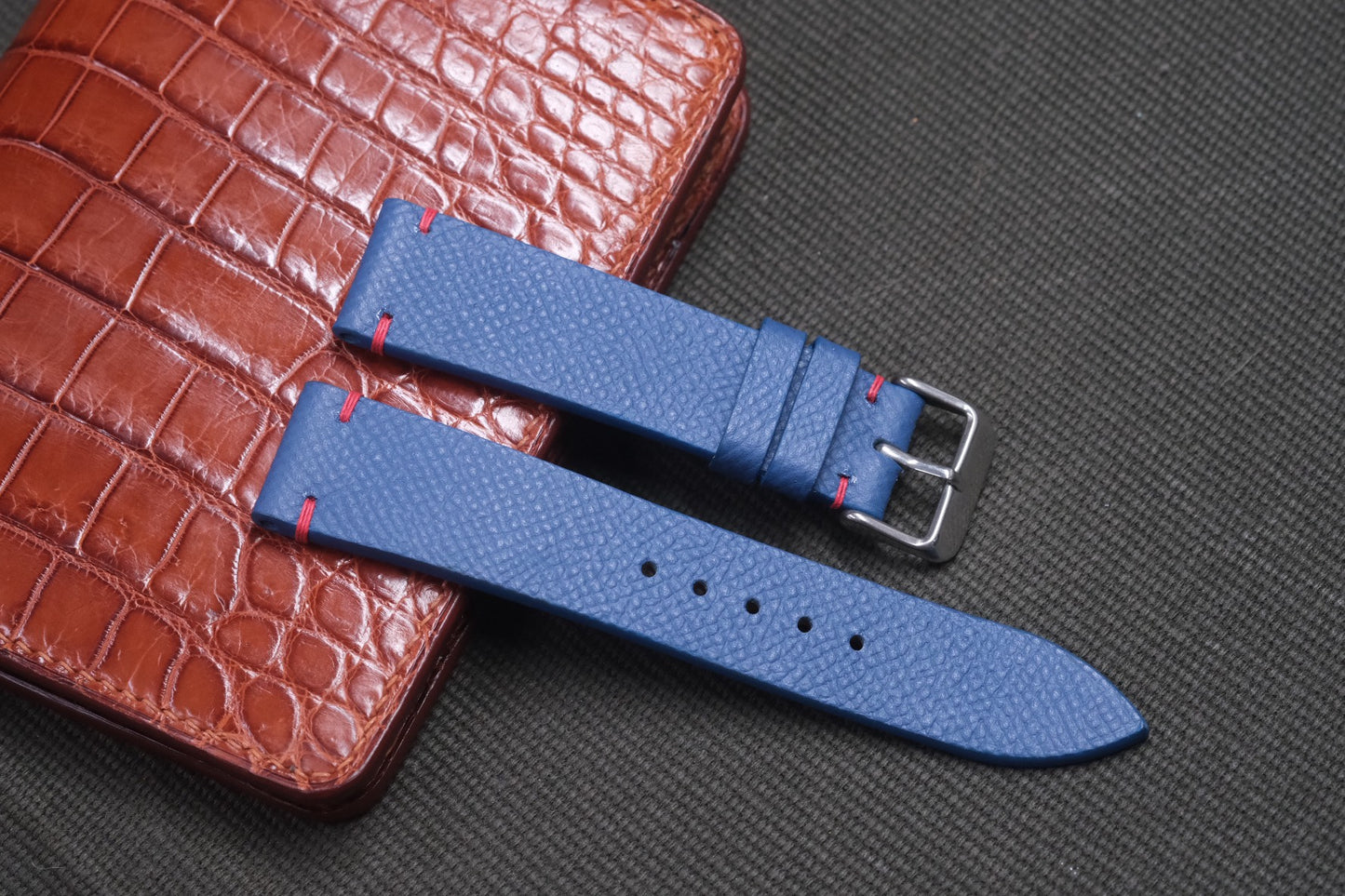 BLUE EPSOM LEATHER WATCH STRAP RD10