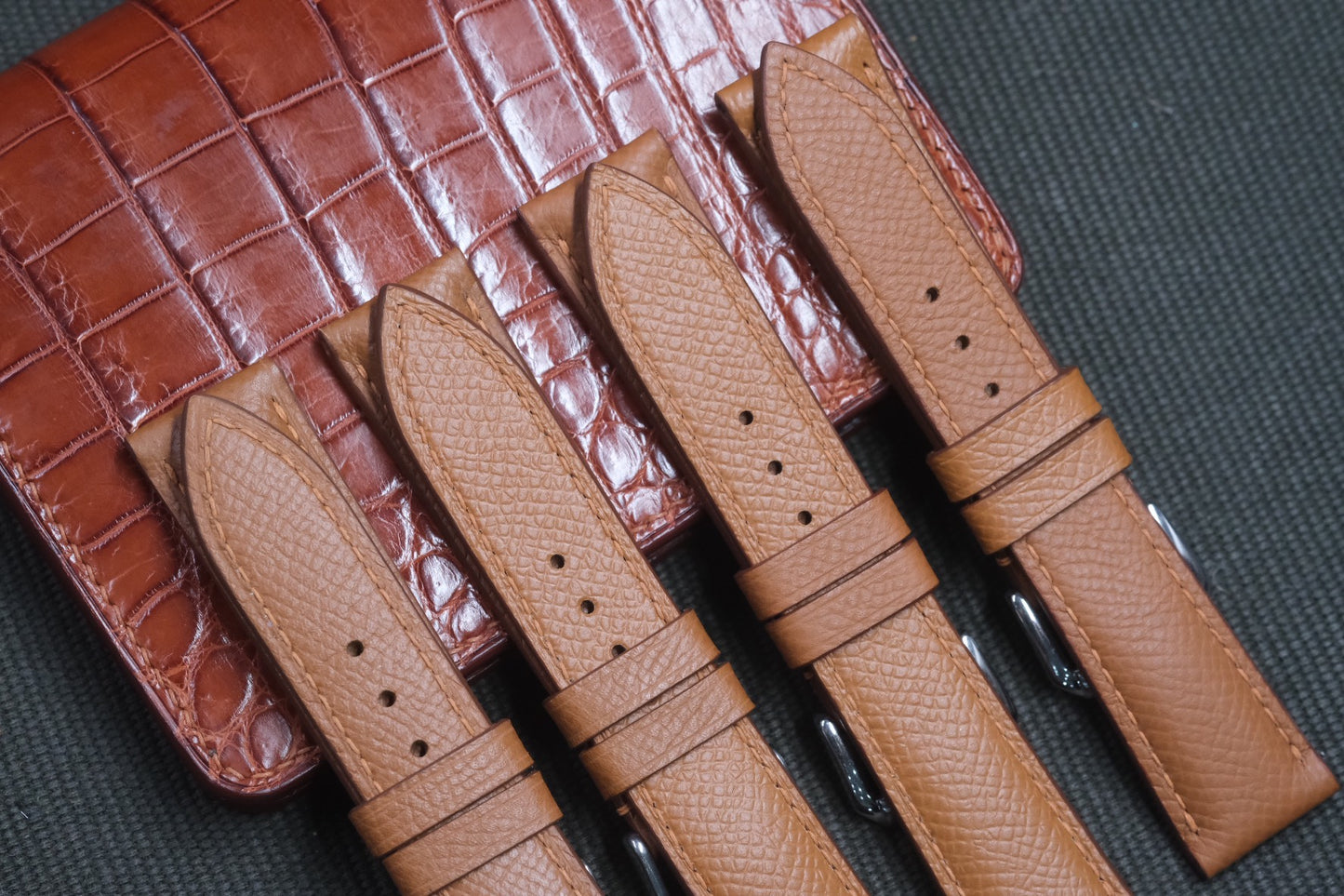 BROWN EPSOM LEATHER WATCH STRAP RD11