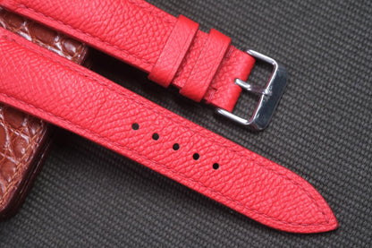 RED EPSOM LEATHER WATCH STRAP RD12