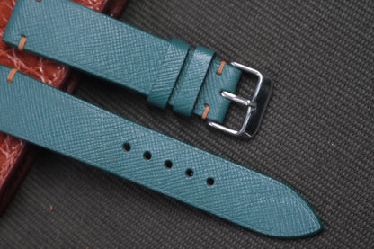 DEEP JUNGLE GREEN EPSOM LEATHER WATCH STRAP RD16