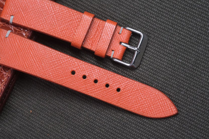 ORANGE EPSOM LEATHER WATCH STRAP RD18