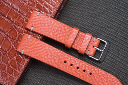 ORANGE EPSOM LEATHER WATCH STRAP RD18