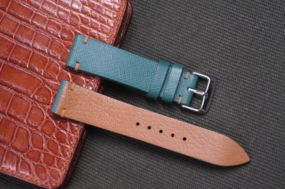 DEEP JUNGLE GREEN EPSOM LEATHER WATCH STRAP RD16