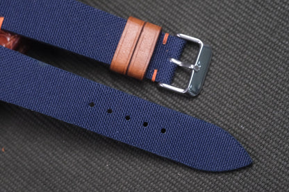 INDIGO CANVAS LEATHER WATCH STRAP RD20