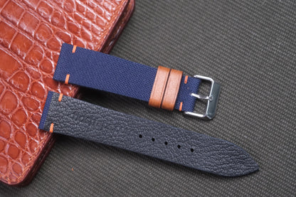 INDIGO CANVAS LEATHER WATCH STRAP RD20