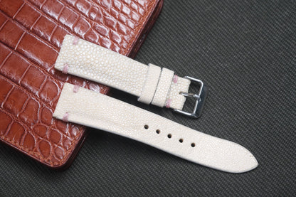 WHITE STINGRAY LEATHER WATCH STRAP RD23