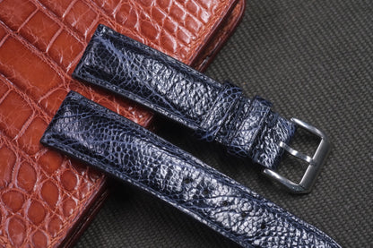 NAVY BLUE OSTRICH LEG SKIN LEATHER WATCH STRAP RD27