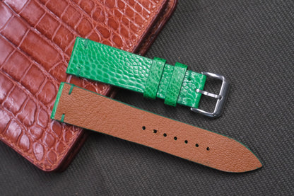 GREEN OSTRICH LEG SKIN LEATHER WATCH STRAP RD28