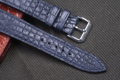 NAVY BLUE CROCODILE LEATHER WATCH STRAP RD30