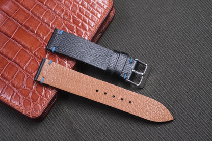 BLACK EPSOM LEATHER WATCH STRAP RD29