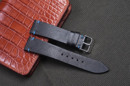 BLACK EPSOM LEATHER WATCH STRAP RD29