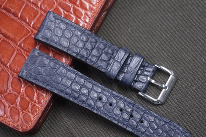 NAVY BLUE CROCODILE LEATHER WATCH STRAP RD30