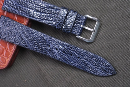 NAVY BLUE OSTRICH LEG SKIN LEATHER WATCH STRAP RD32