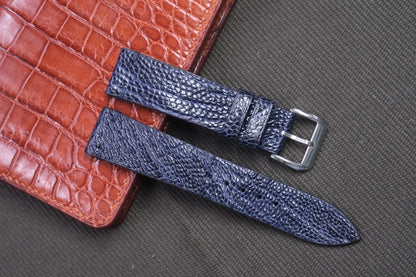 NAVY BLUE OSTRICH LEG SKIN LEATHER WATCH STRAP RD32