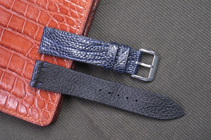 NAVY BLUE OSTRICH LEG SKIN LEATHER WATCH STRAP RD32