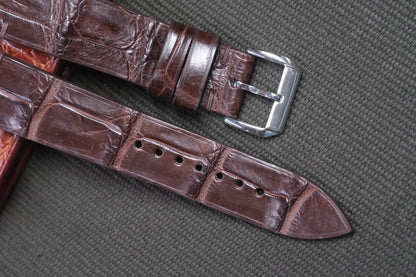 BROWN CROCODILE LEATHER WATCH STRAP RD39