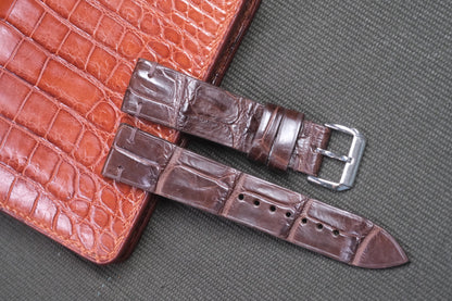 BROWN CROCODILE LEATHER WATCH STRAP RD39