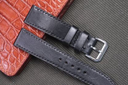 BLACK COW LEATHER WATCH STRAP RD40