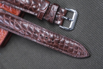 BROWN CROCODILE LEATHER WATCH STRAP RD44