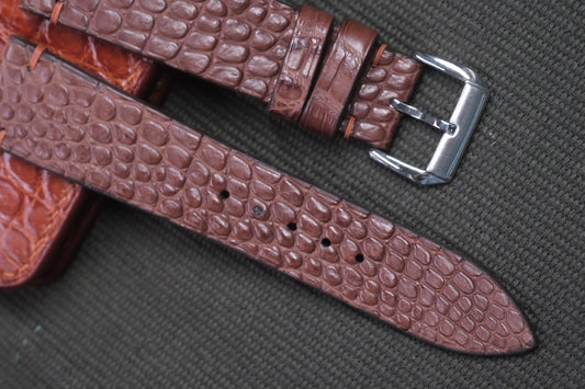 BROWN CROCODILE LEATHER WATCH STRAP RD45