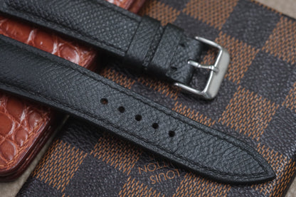 BLACK EPSOM LEATHER WATCH STRAP RD47