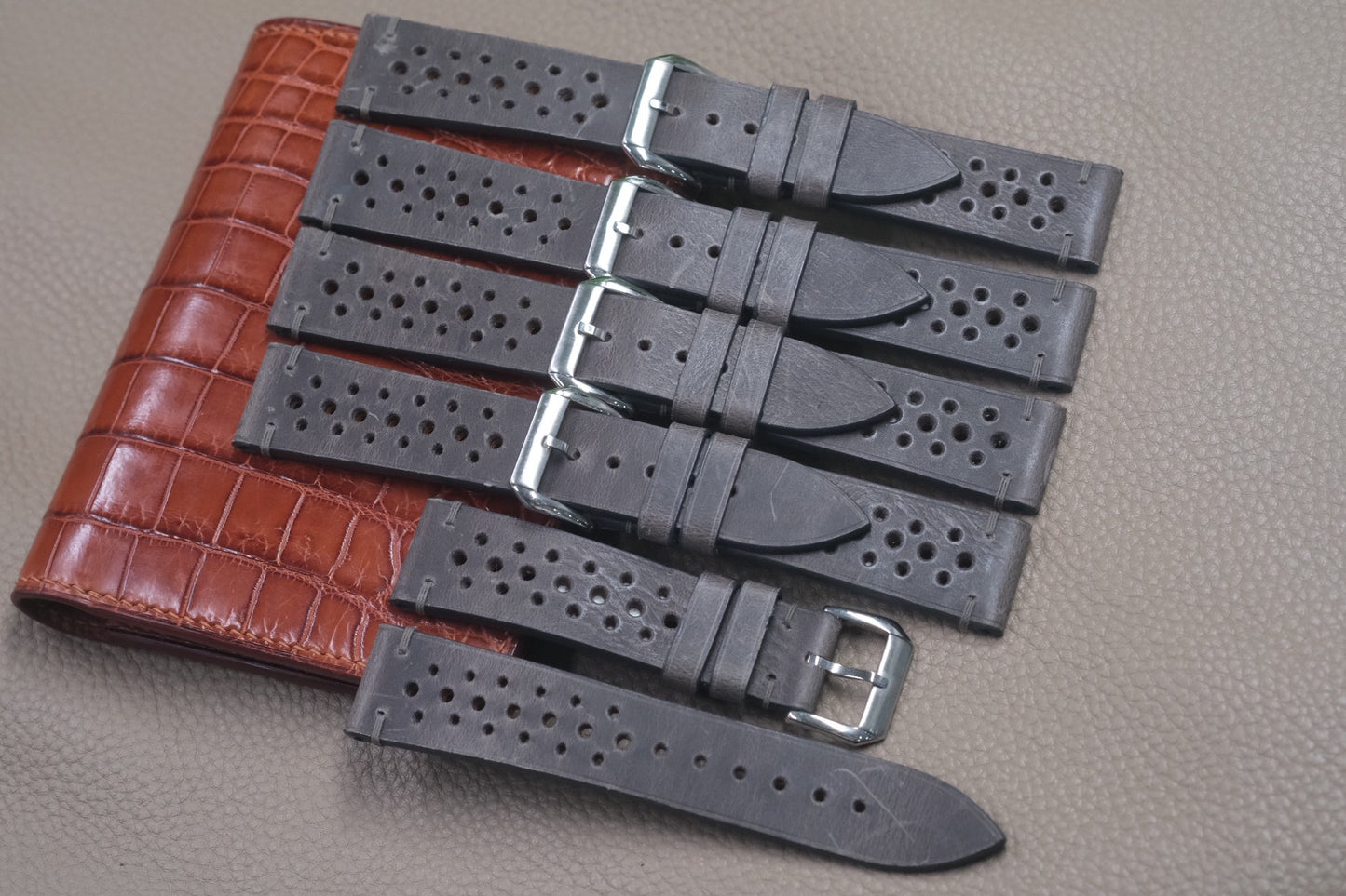 GREY COW LEATHER WATCH STRAP RD54