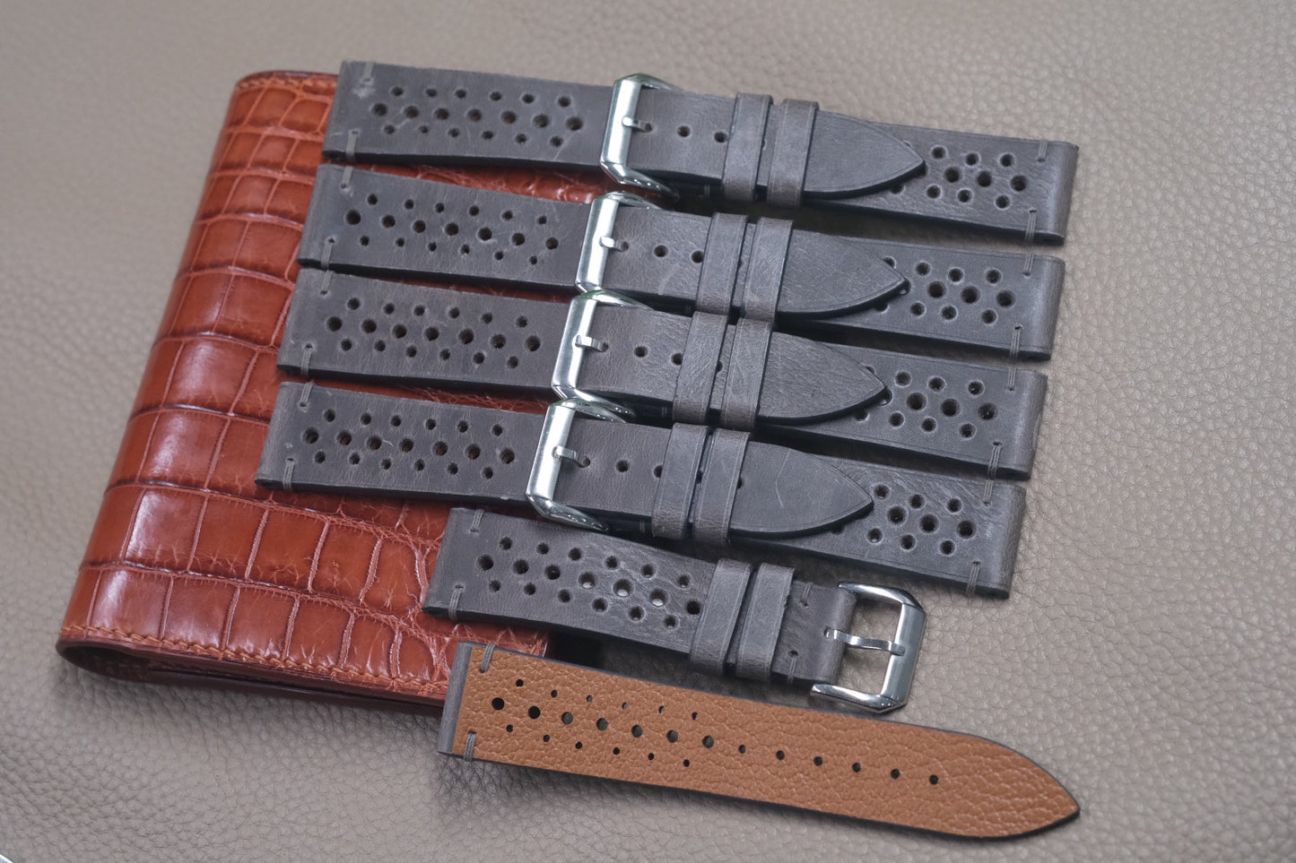 GREY COW LEATHER WATCH STRAP RD54