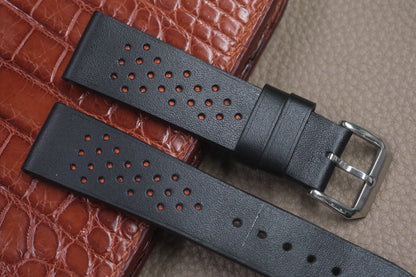 BLACK COW LEATHER WATCH STRAP RD55