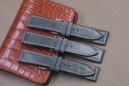 GREY DISTRESSED COW LEATHER WATCH STRAP RD56