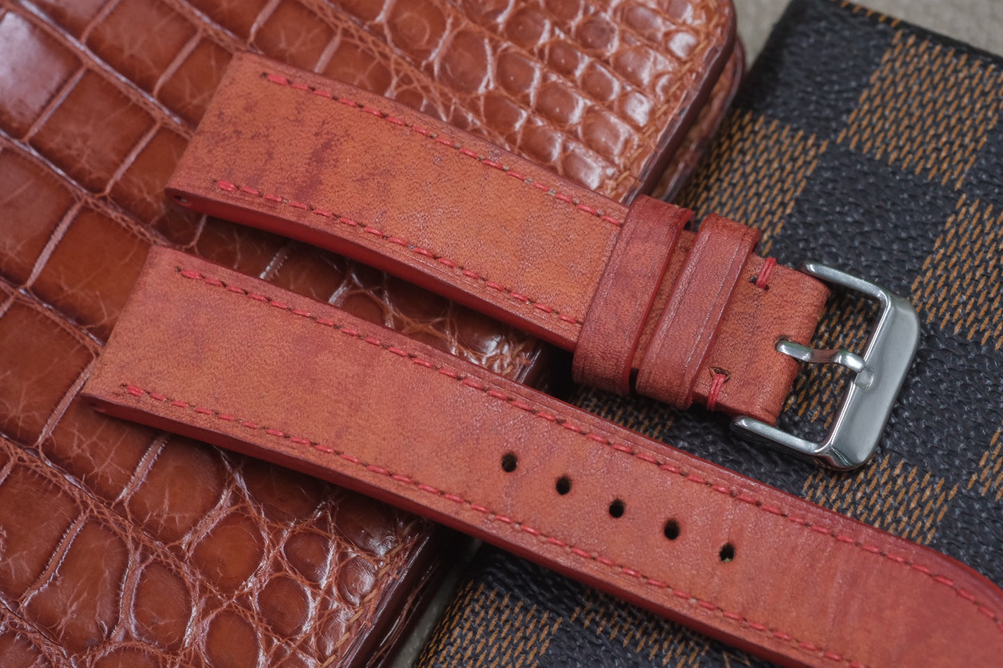 RED COW LEATHER WATCH STRAP RD58