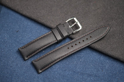 BLACK EPSOM LEATHER WATCH STRAP RD65