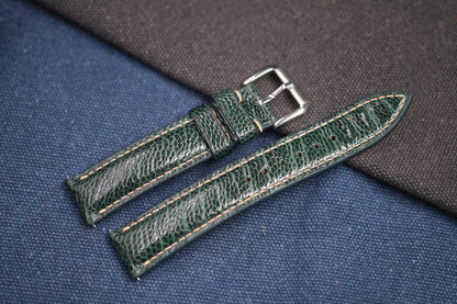 PEACOCK BLUE OSTRICH LEG SKIN LEATHER STRAP RD71