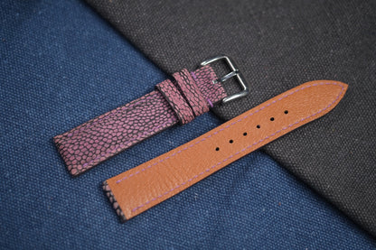 PURPLE OSTRICH LEG SKIN LEATHER STRAP RD75