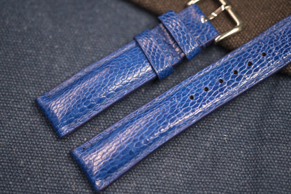 BLUE OSTRICH LEG SKIN LEATHER STRAP RD77