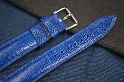 BLUE OSTRICH LEG SKIN LEATHER STRAP RD77