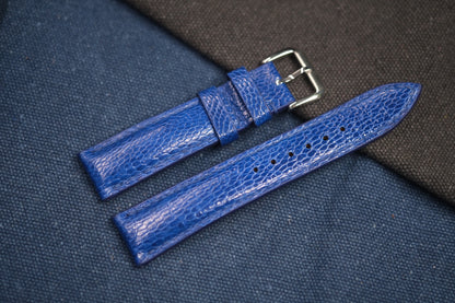 BLUE OSTRICH LEG SKIN LEATHER STRAP RD77