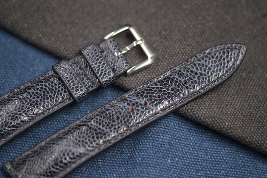 NAVY BLUE OSTRICH LEGSKIN LEATHER STRAP RD79