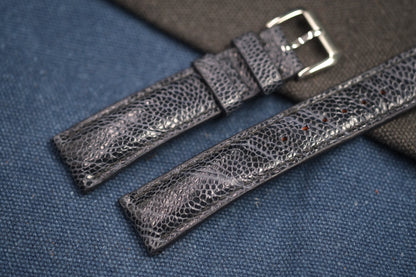 NAVY BLUE OSTRICH LEGSKIN LEATHER STRAP RD79