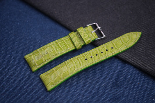 GREEN CROCODILE LEATHER WATCH STRAP RD83