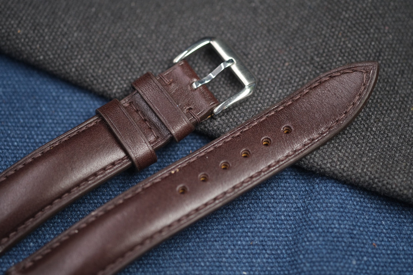 DARK BROWN COW LEATHER WATCH STRAP RD82