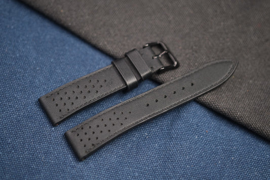 BLACK COW LEATHER WATCH STRAP RD84