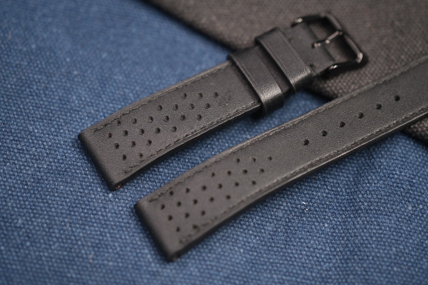 BLACK COW LEATHER WATCH STRAP RD84