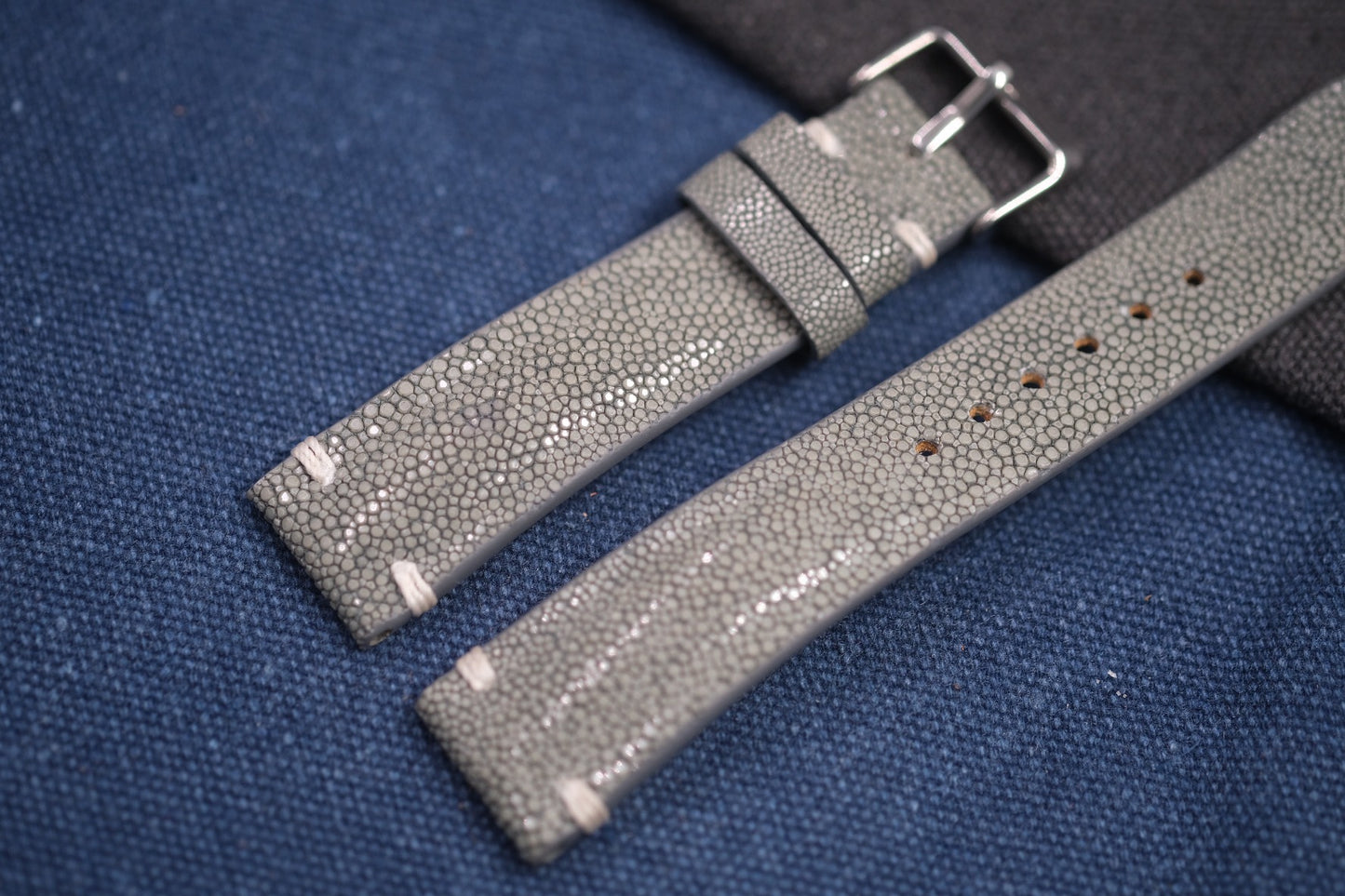 GREY STINGRAY LEATHER WATCH STRAP RD86