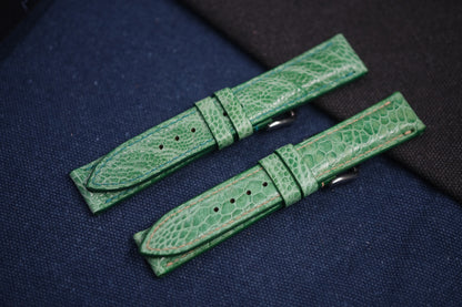 GREEN OSTRICH LEG SKIN LEATHER WATCH STRAP RD91